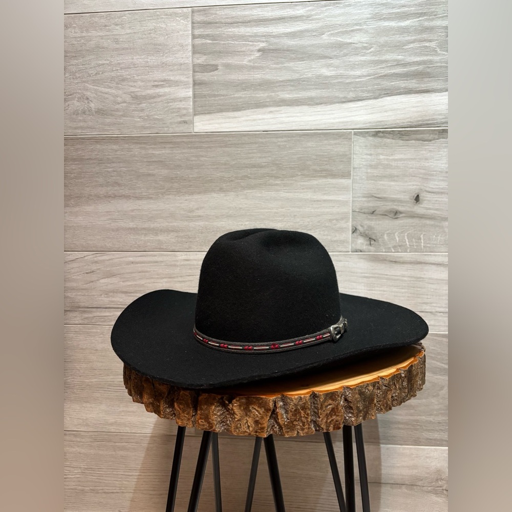Black Cowboy Hat with Decorative Band